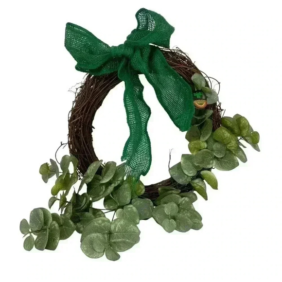 ST. PATRICK’S DAY GRAPEVINE WREATH VINES GREEN BOW DECORATION ST. PATTY’S DAY - Picture 1 of 6